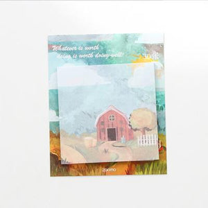 Painting landscape memo pad planner sticky notes paper sticker notepad kawaii stationery pepalaria office school supplies