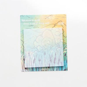 Painting landscape memo pad planner sticky notes paper sticker notepad kawaii stationery pepalaria office school supplies