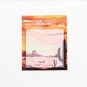 Painting landscape memo pad planner sticky notes paper sticker notepad kawaii stationery pepalaria office school supplies