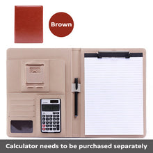 Load image into Gallery viewer, A4 PU Leather Folder Padfolio job executive Multi-function Office Organizer Planner Notebook School Office Folder for Documents