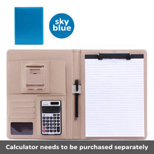 Load image into Gallery viewer, A4 PU Leather Folder Padfolio job executive Multi-function Office Organizer Planner Notebook School Office Folder for Documents