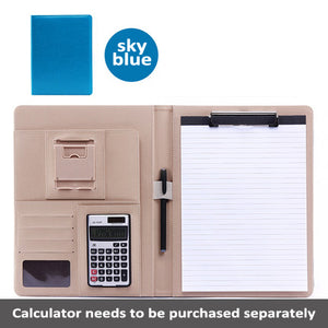 A4 PU Leather Folder Padfolio job executive Multi-function Office Organizer Planner Notebook School Office Folder for Documents