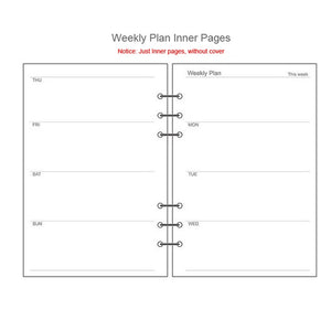 A5 A6 Laser transparent Notebook Planner Organizer Paper Planner Inner Page ring binder Diary Bullet Journal Notebook Wholesale